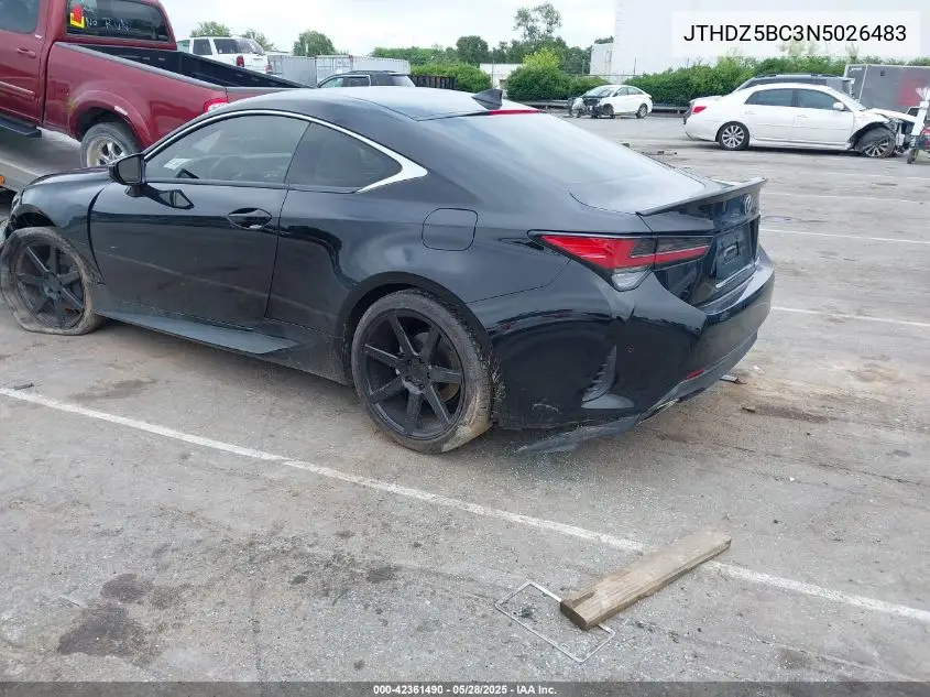 2022 Lexus Rc 350 VIN: JTHDZ5BC3N5026483 Lot: 42361490