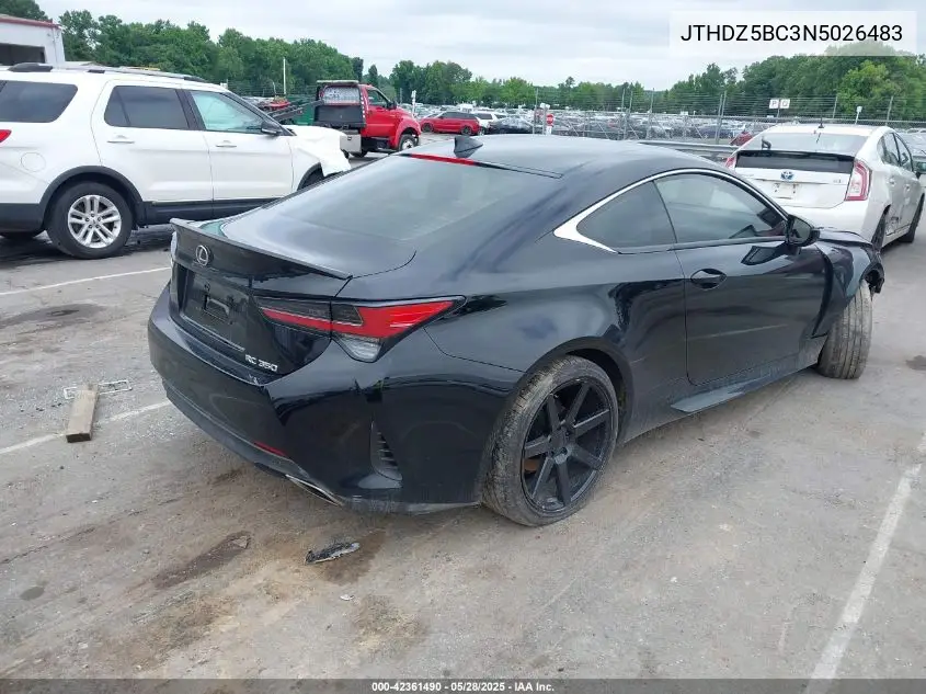 2022 Lexus Rc 350 VIN: JTHDZ5BC3N5026483 Lot: 42361490