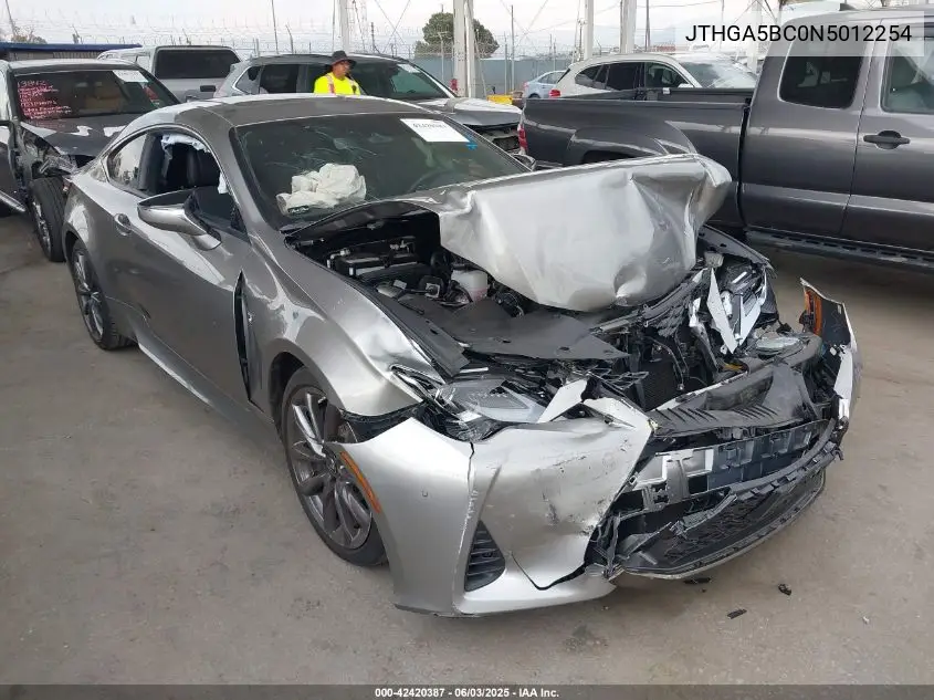 2022 Lexus Rc 300 F Sport VIN: JTHGA5BC0N5012254 Lot: 42420387