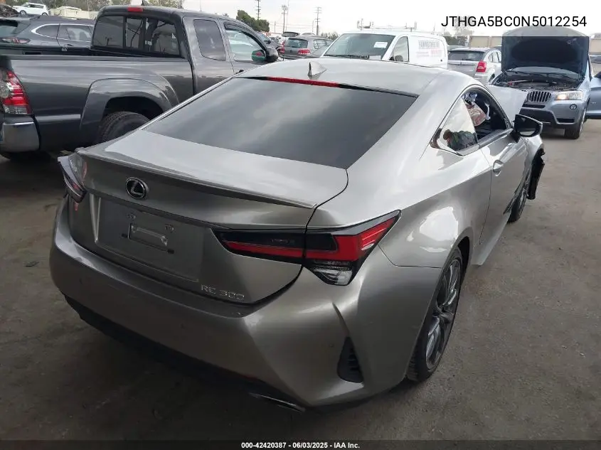 2022 Lexus Rc 300 F Sport VIN: JTHGA5BC0N5012254 Lot: 42420387