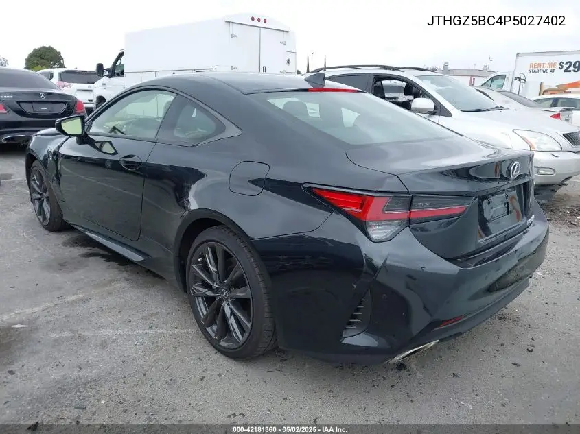 2023 Lexus Rc 350 F Sport VIN: JTHGZ5BC4P5027402 Lot: 42181360