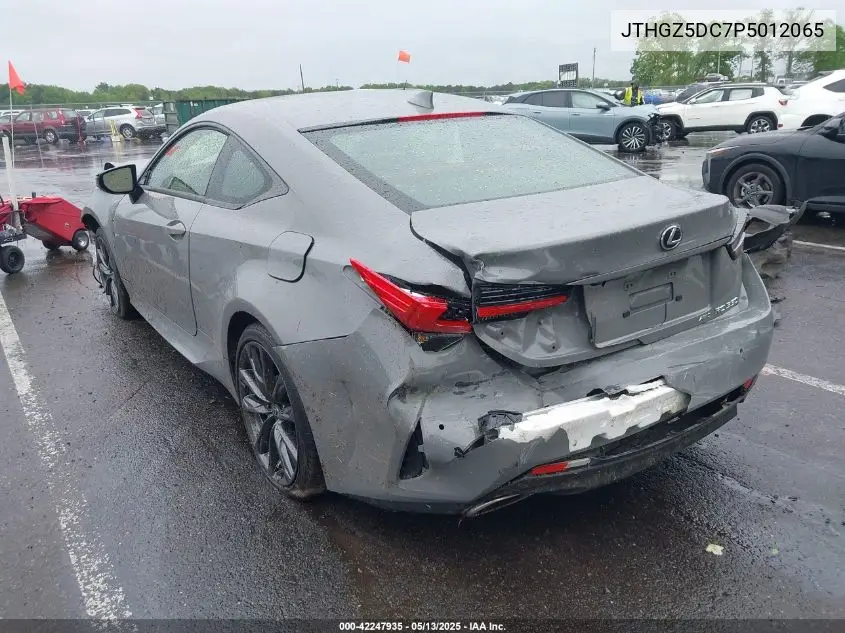 2023 Lexus Rc 350 F Sport VIN: JTHGZ5DC7P5012065 Lot: 42247935