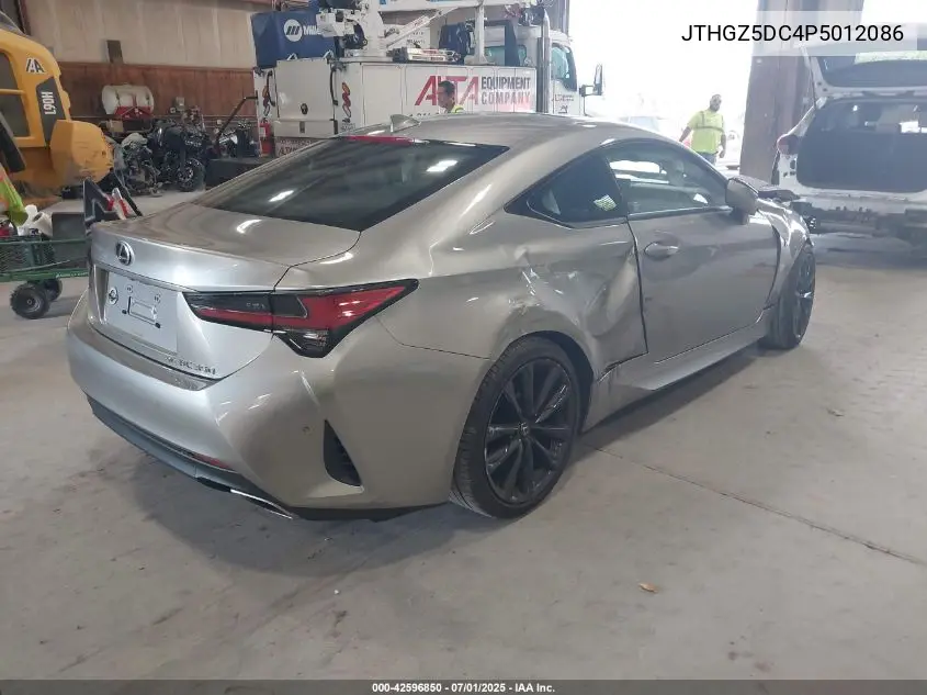 2023 Lexus Rc 350 F Sport VIN: JTHGZ5DC4P5012086 Lot: 42596850