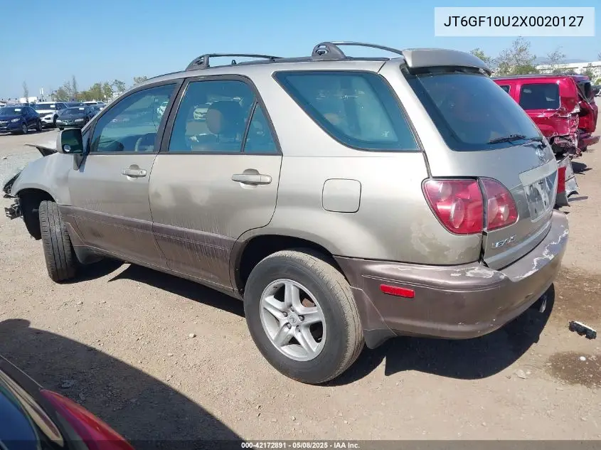 1999 Lexus Rx 300 VIN: JT6GF10U2X0020127 Lot: 42172891