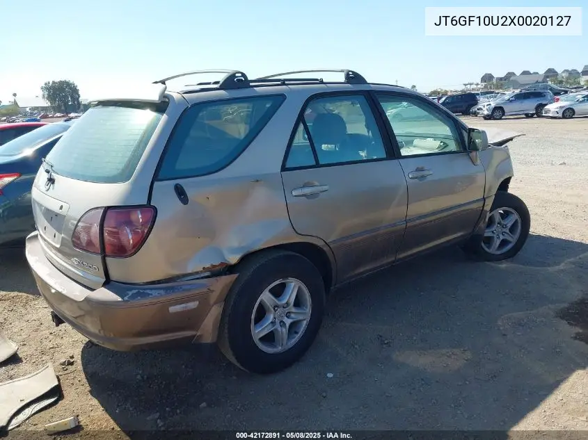 1999 Lexus Rx 300 VIN: JT6GF10U2X0020127 Lot: 42172891