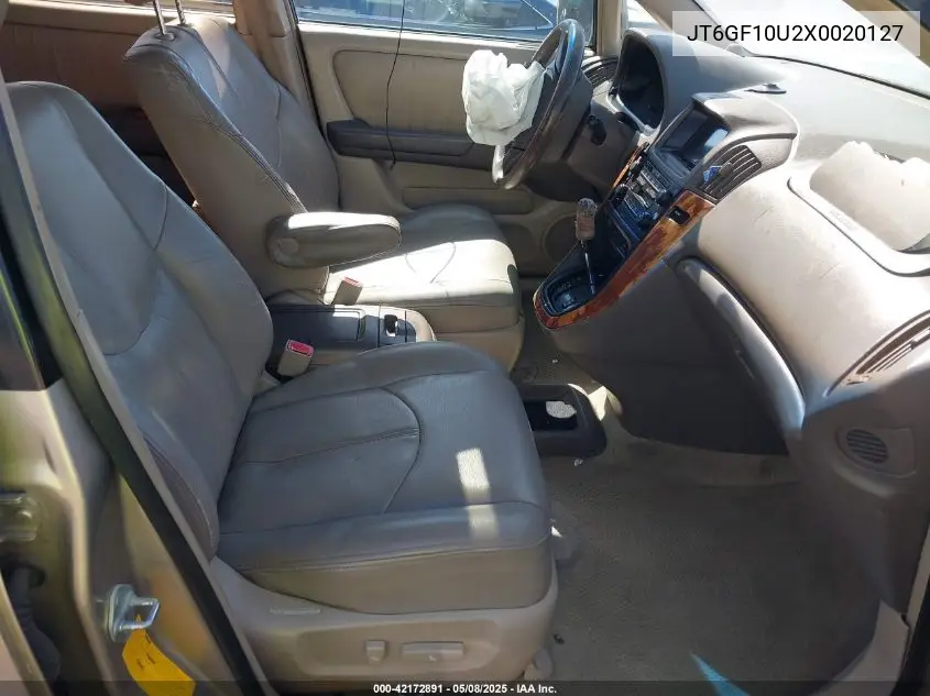 1999 Lexus Rx 300 VIN: JT6GF10U2X0020127 Lot: 42172891