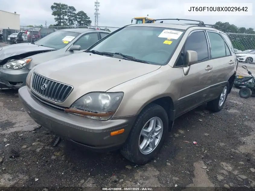 1999 Lexus Rx 300 VIN: JT6GF10U8X0029642 Lot: 42188006