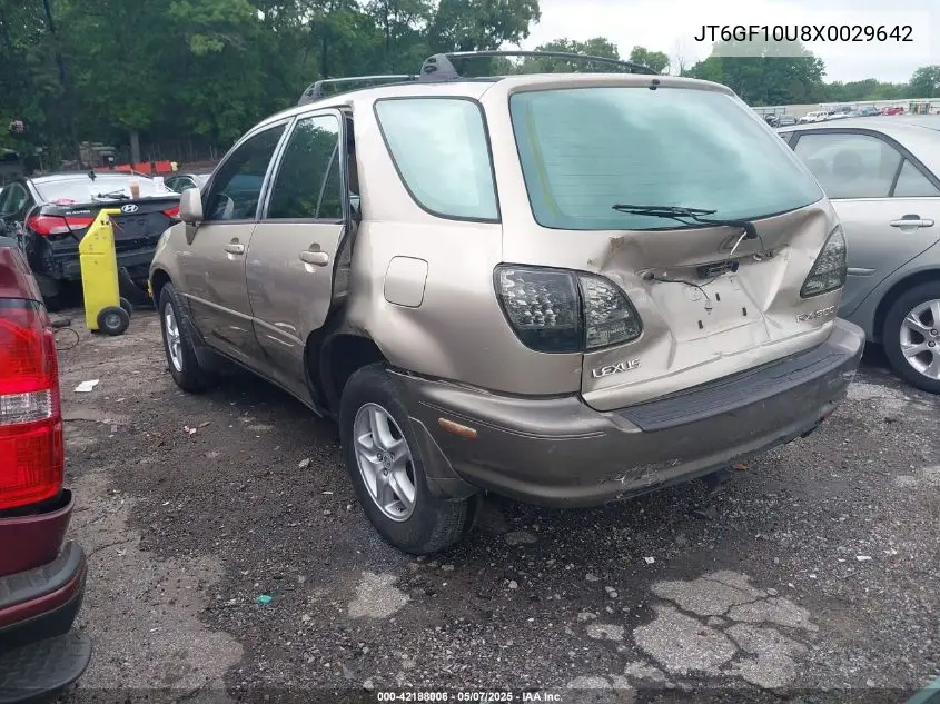 1999 Lexus Rx 300 VIN: JT6GF10U8X0029642 Lot: 42188006