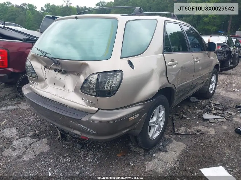 1999 Lexus Rx 300 VIN: JT6GF10U8X0029642 Lot: 42188006
