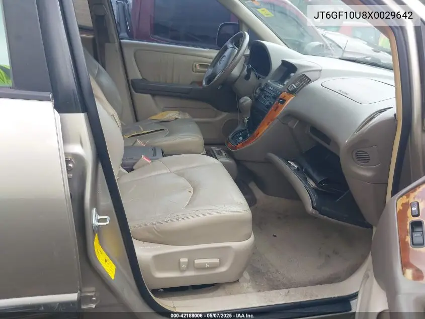 1999 Lexus Rx 300 VIN: JT6GF10U8X0029642 Lot: 42188006