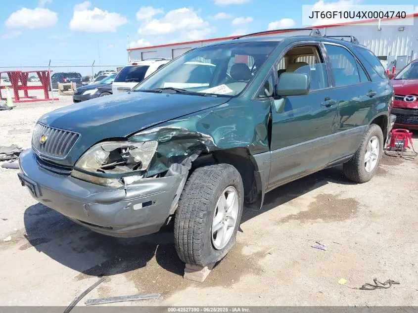1999 Lexus Rx 300 VIN: JT6GF10U4X0004740 Lot: 42527390