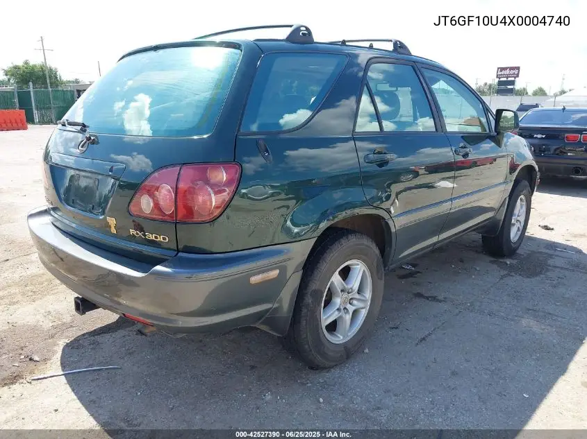 1999 Lexus Rx 300 VIN: JT6GF10U4X0004740 Lot: 42527390