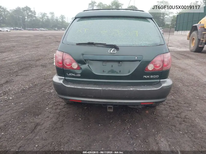1999 Lexus Rx 300 VIN: JT6GF10U5X0019117 Lot: 42532613