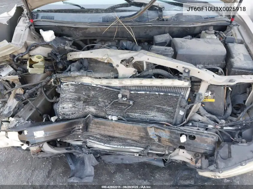 1999 Lexus Rx 300 VIN: JT6GF10U3X0025918 Lot: 42552315