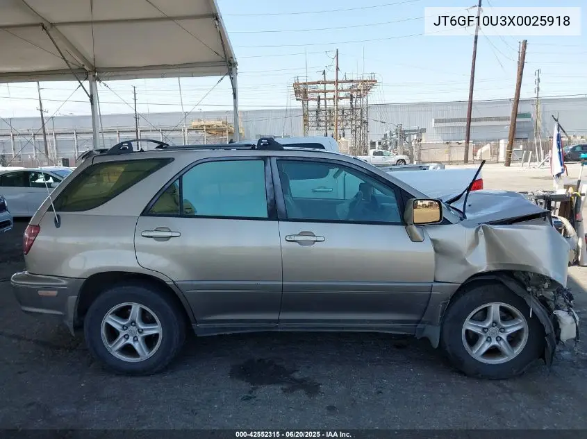 1999 Lexus Rx 300 VIN: JT6GF10U3X0025918 Lot: 42552315