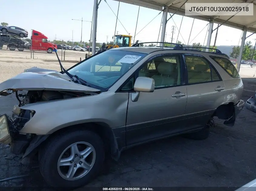1999 Lexus Rx 300 VIN: JT6GF10U3X0025918 Lot: 42552315