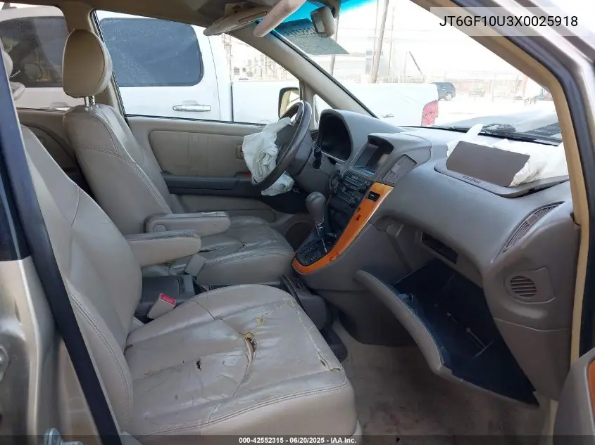 1999 Lexus Rx 300 VIN: JT6GF10U3X0025918 Lot: 42552315