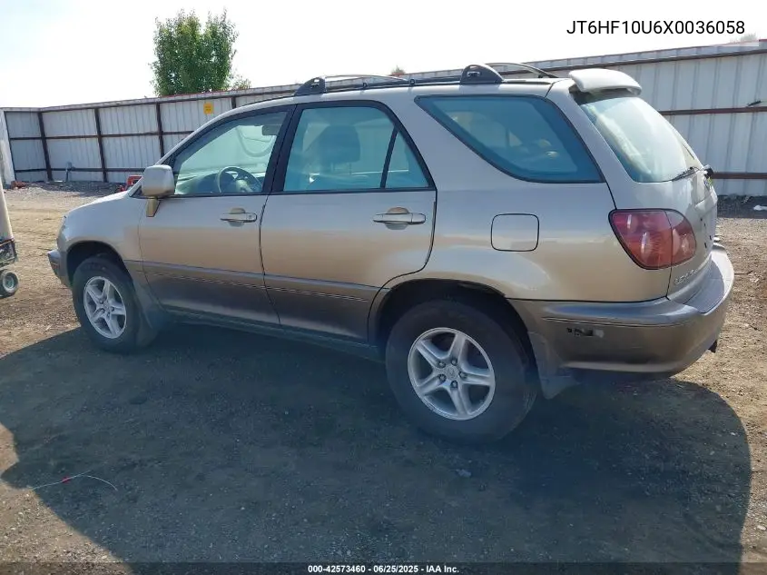 1999 Lexus Rx 300 VIN: JT6HF10U6X0036058 Lot: 42573460