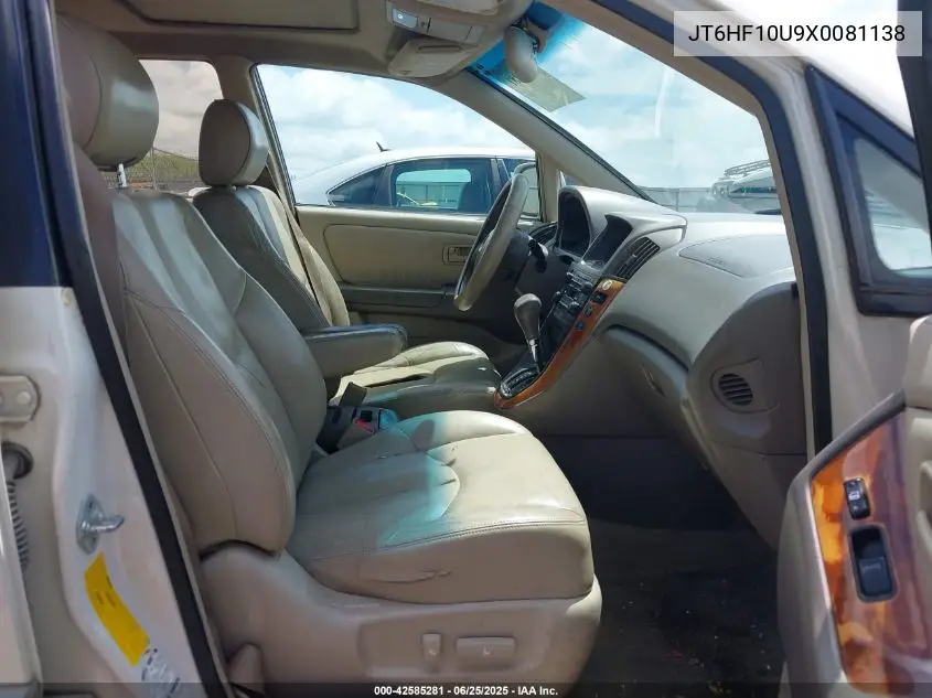 1999 Lexus Rx 300 VIN: JT6HF10U9X0081138 Lot: 42585281