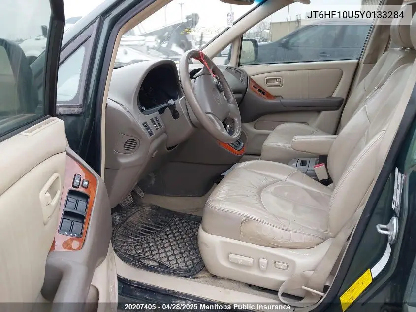2000 Lexus Rx300 VIN: JT6HF10U5Y0133284 Lot: 20207405