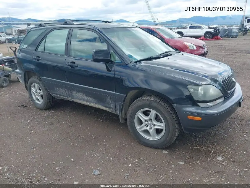 2000 Lexus Rx 300 VIN: JT6HF10U3Y0130965 Lot: 42177406
