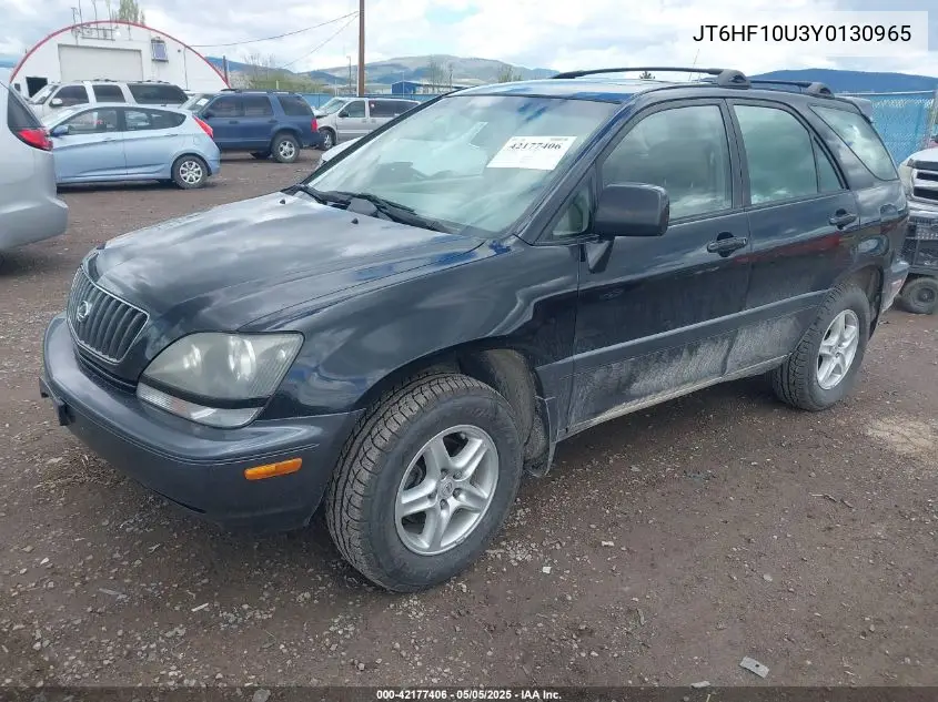 2000 Lexus Rx 300 VIN: JT6HF10U3Y0130965 Lot: 42177406