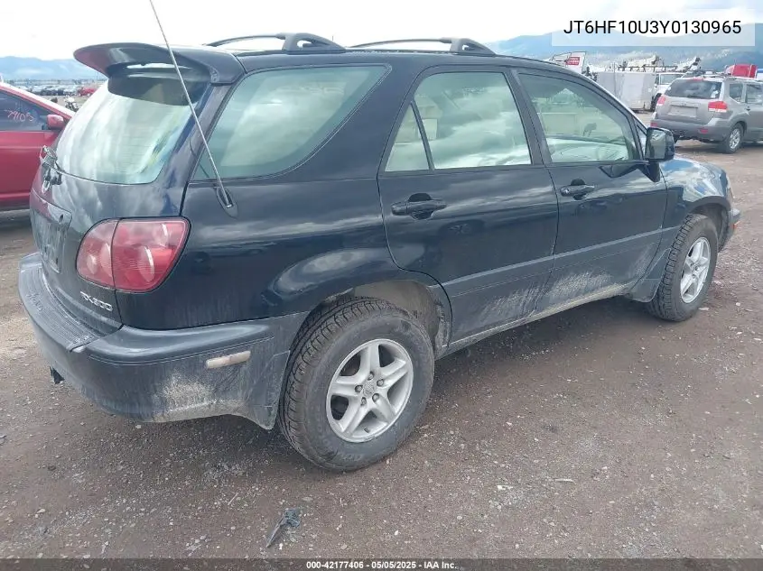 2000 Lexus Rx 300 VIN: JT6HF10U3Y0130965 Lot: 42177406