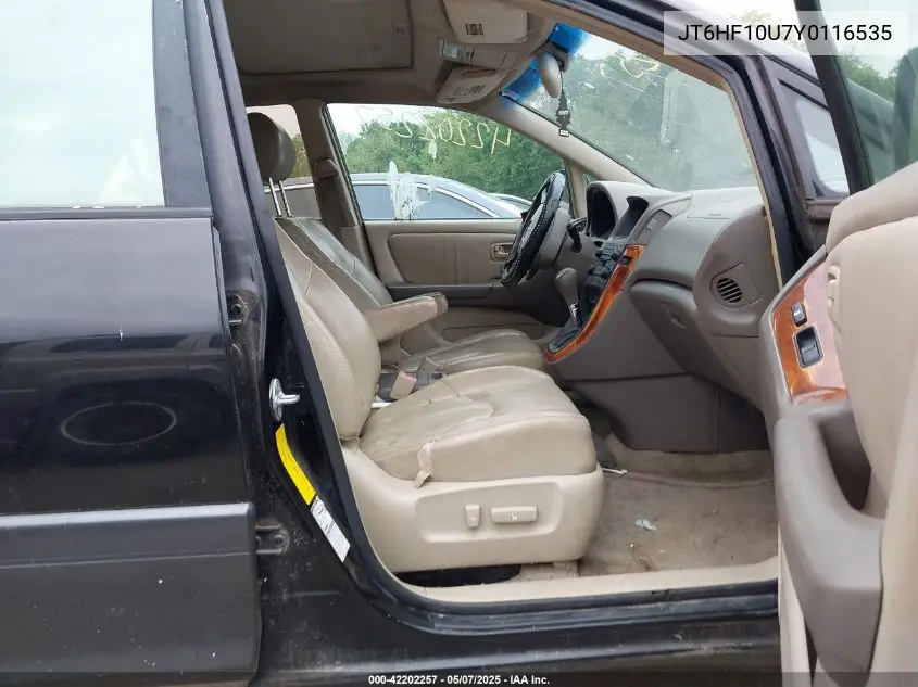 2000 Lexus Rx 300 VIN: JT6HF10U7Y0116535 Lot: 42202257