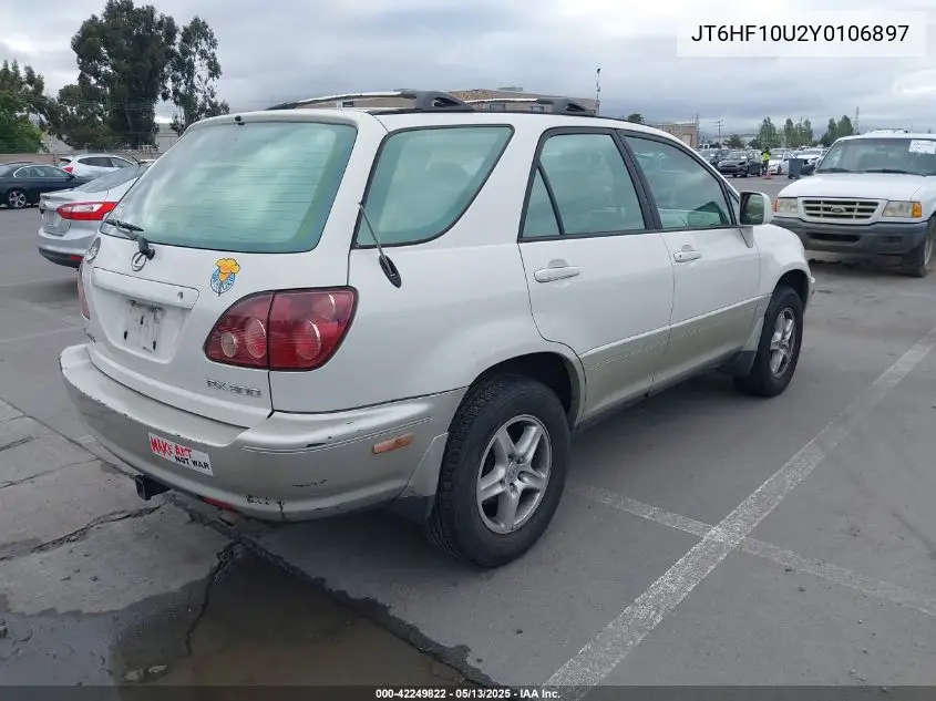 2000 Lexus Rx 300 VIN: JT6HF10U2Y0106897 Lot: 42249822