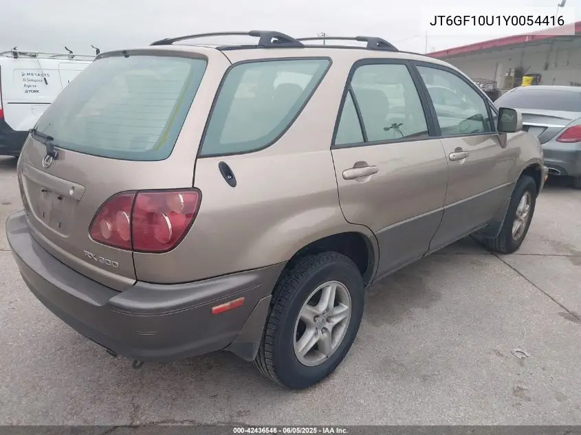 2000 Lexus Rx 300 VIN: JT6GF10U1Y0054416 Lot: 42436546