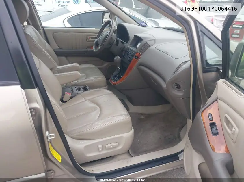 2000 Lexus Rx 300 VIN: JT6GF10U1Y0054416 Lot: 42436546