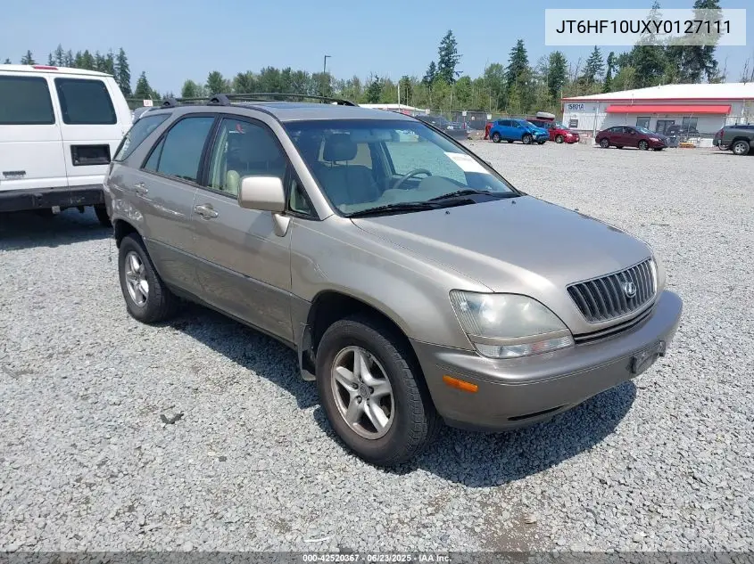 2000 Lexus Rx 300 VIN: JT6HF10UXY0127111 Lot: 42520367