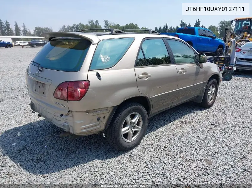 2000 Lexus Rx 300 VIN: JT6HF10UXY0127111 Lot: 42520367