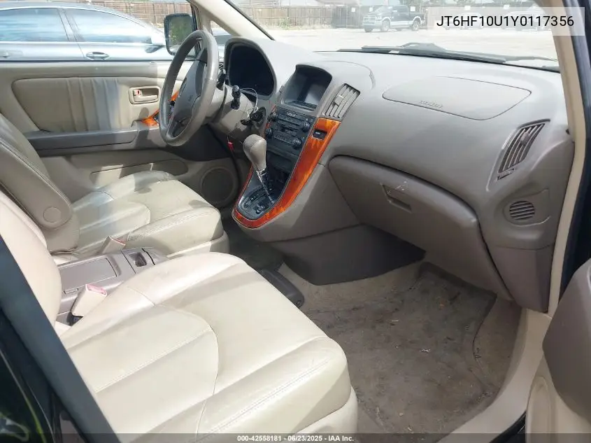 2000 Lexus Rx 300 VIN: JT6HF10U1Y0117356 Lot: 42558181