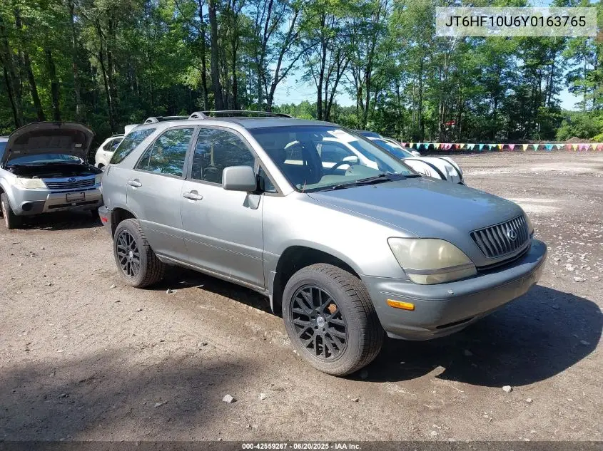 2000 Lexus Rx 300 VIN: JT6HF10U6Y0163765 Lot: 42559267