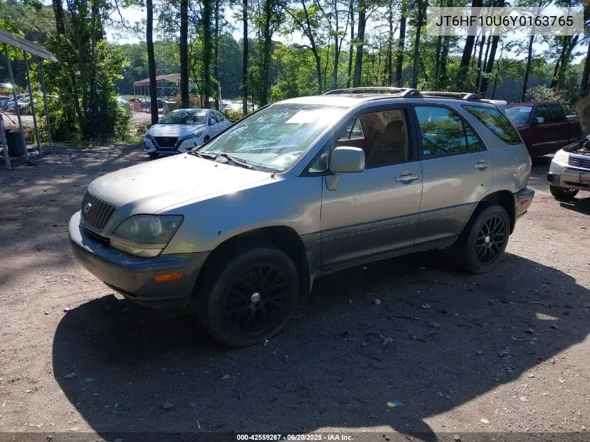 2000 Lexus Rx 300 VIN: JT6HF10U6Y0163765 Lot: 42559267