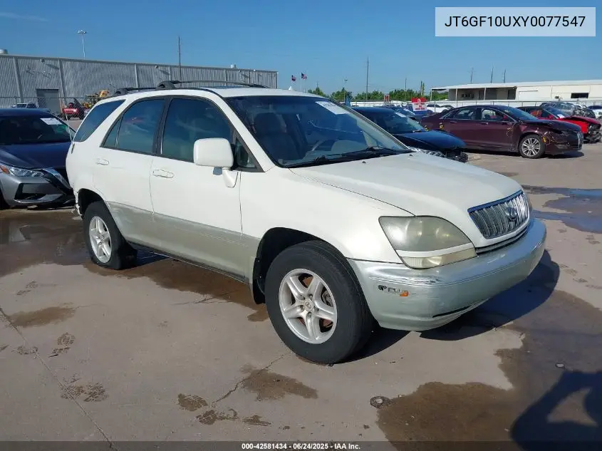 2000 Lexus Rx 300 VIN: JT6GF10UXY0077547 Lot: 42581434