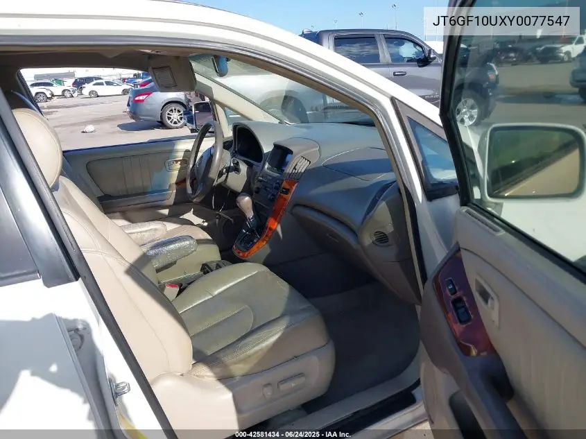 2000 Lexus Rx 300 VIN: JT6GF10UXY0077547 Lot: 42581434