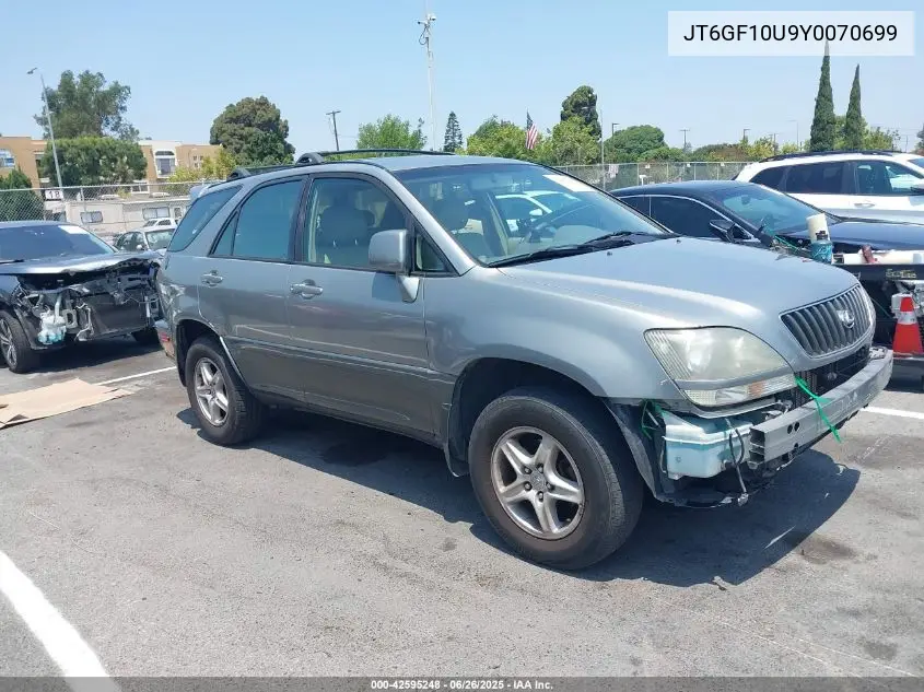 2000 Lexus Rx 300 VIN: JT6GF10U9Y0070699 Lot: 42595248