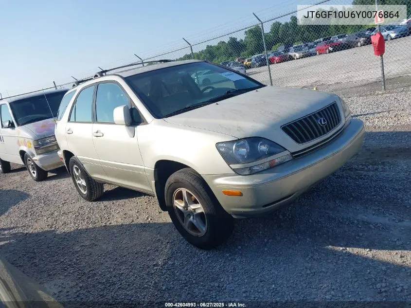 2000 Lexus Rx 300 VIN: JT6GF10U6Y0076864 Lot: 42604993