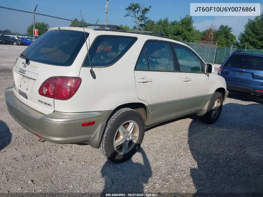 2000 Lexus Rx 300 VIN: JT6GF10U6Y0076864 Lot: 42604993