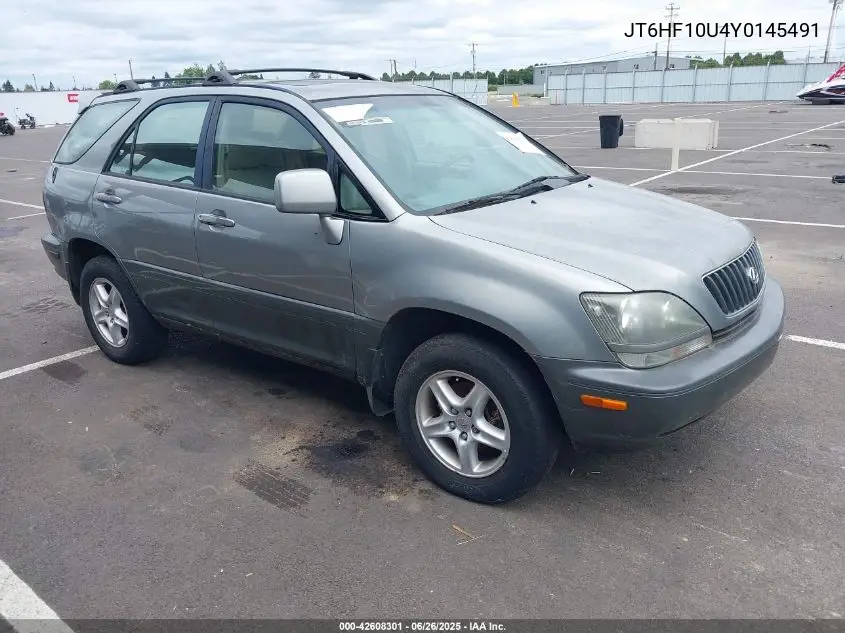 2000 Lexus Rx 300 VIN: JT6HF10U4Y0145491 Lot: 42608301