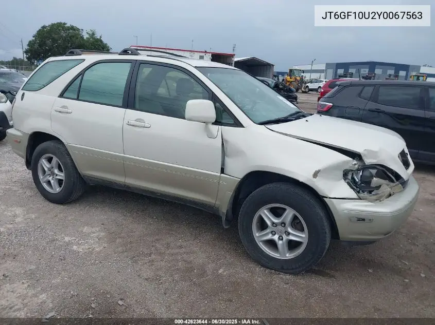 2000 Lexus Rx 300 VIN: JT6GF10U2Y0067563 Lot: 42623644