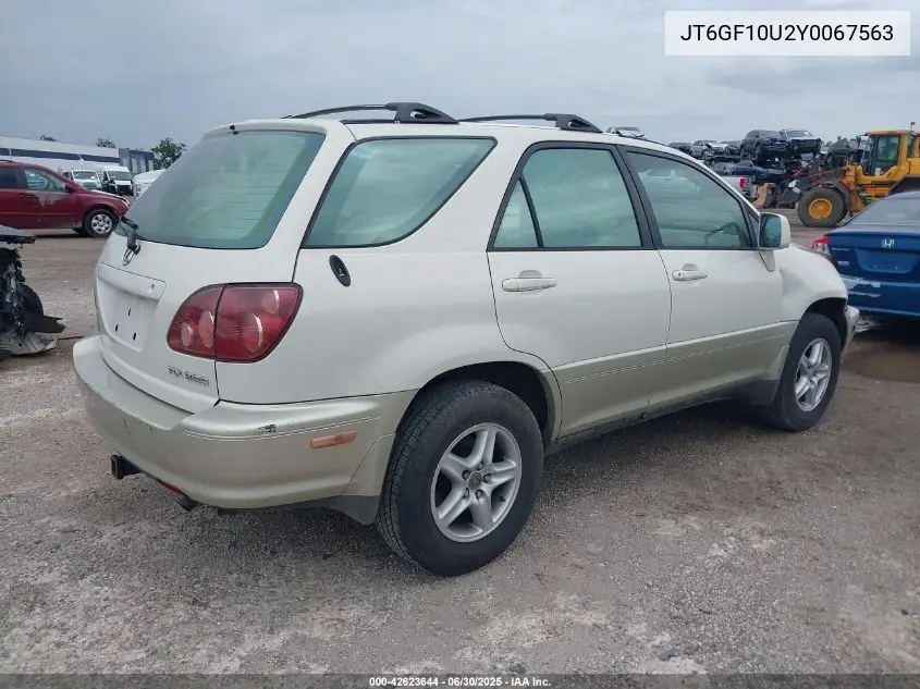 2000 Lexus Rx 300 VIN: JT6GF10U2Y0067563 Lot: 42623644