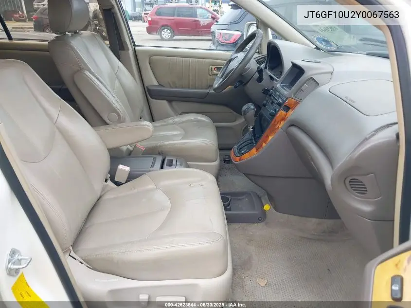 2000 Lexus Rx 300 VIN: JT6GF10U2Y0067563 Lot: 42623644