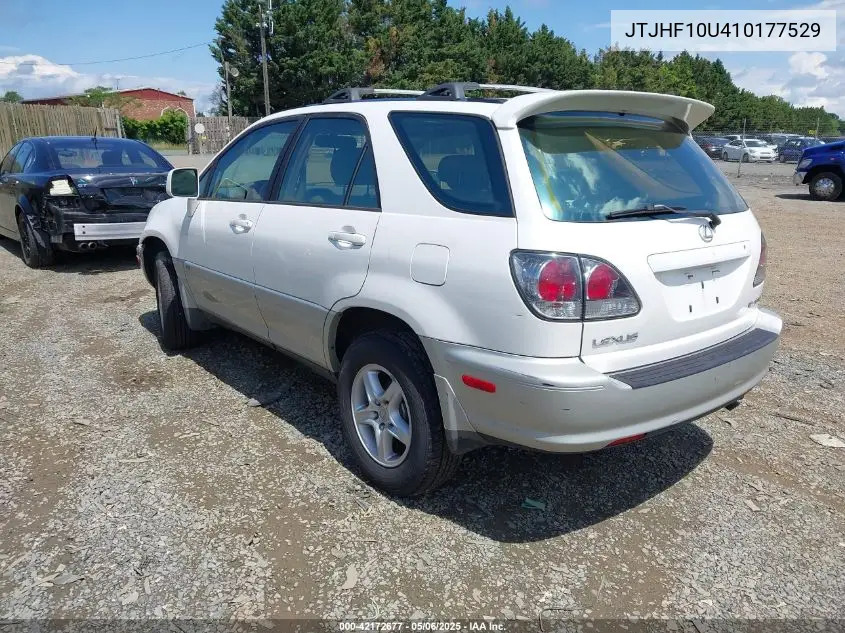 2001 Lexus Rx 300 VIN: JTJHF10U410177529 Lot: 42172677