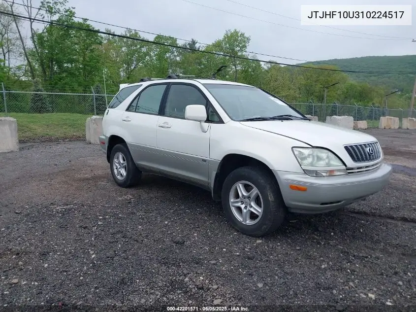 2001 Lexus Rx 300 VIN: JTJHF10U310224517 Lot: 42201571