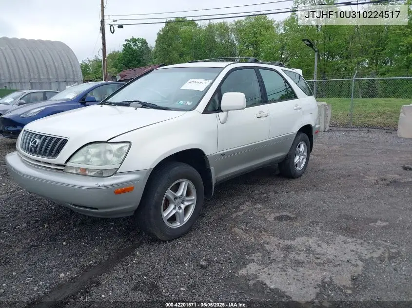 2001 Lexus Rx 300 VIN: JTJHF10U310224517 Lot: 42201571