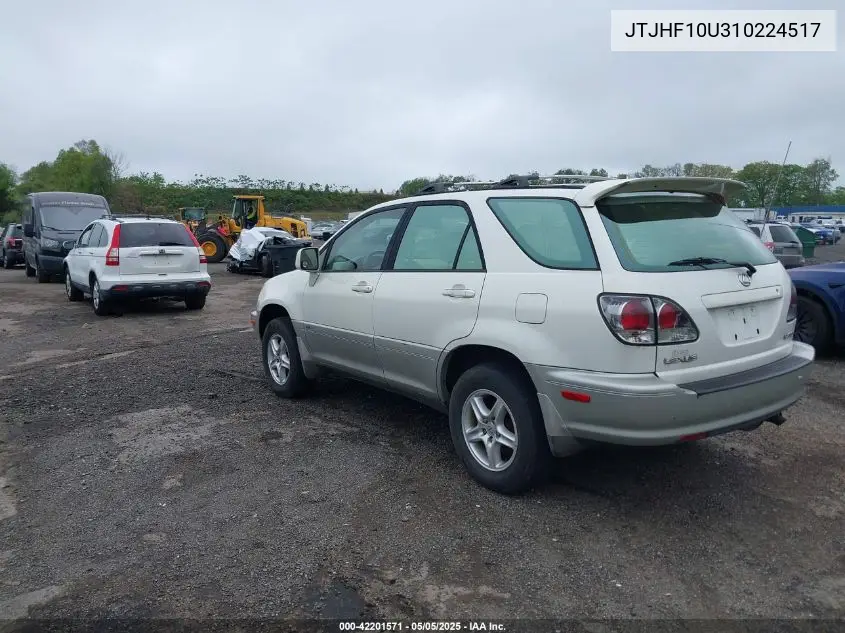 2001 Lexus Rx 300 VIN: JTJHF10U310224517 Lot: 42201571