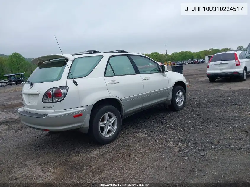 2001 Lexus Rx 300 VIN: JTJHF10U310224517 Lot: 42201571